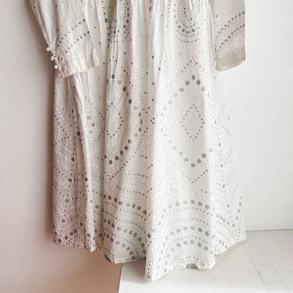 Ethnic by Urban Outfitters White Embroidered Midi Dress M - Picture 10 of 11